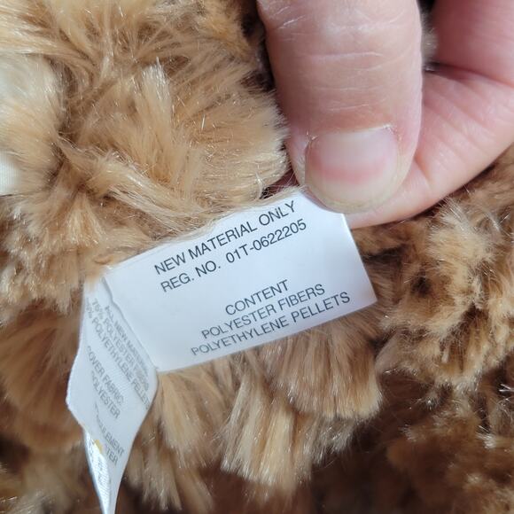 Pier 1 Imports Teddy Bear Plush 18" Beige 2018 Checkered Bow Stuffed Animal - Picture 11 of 16